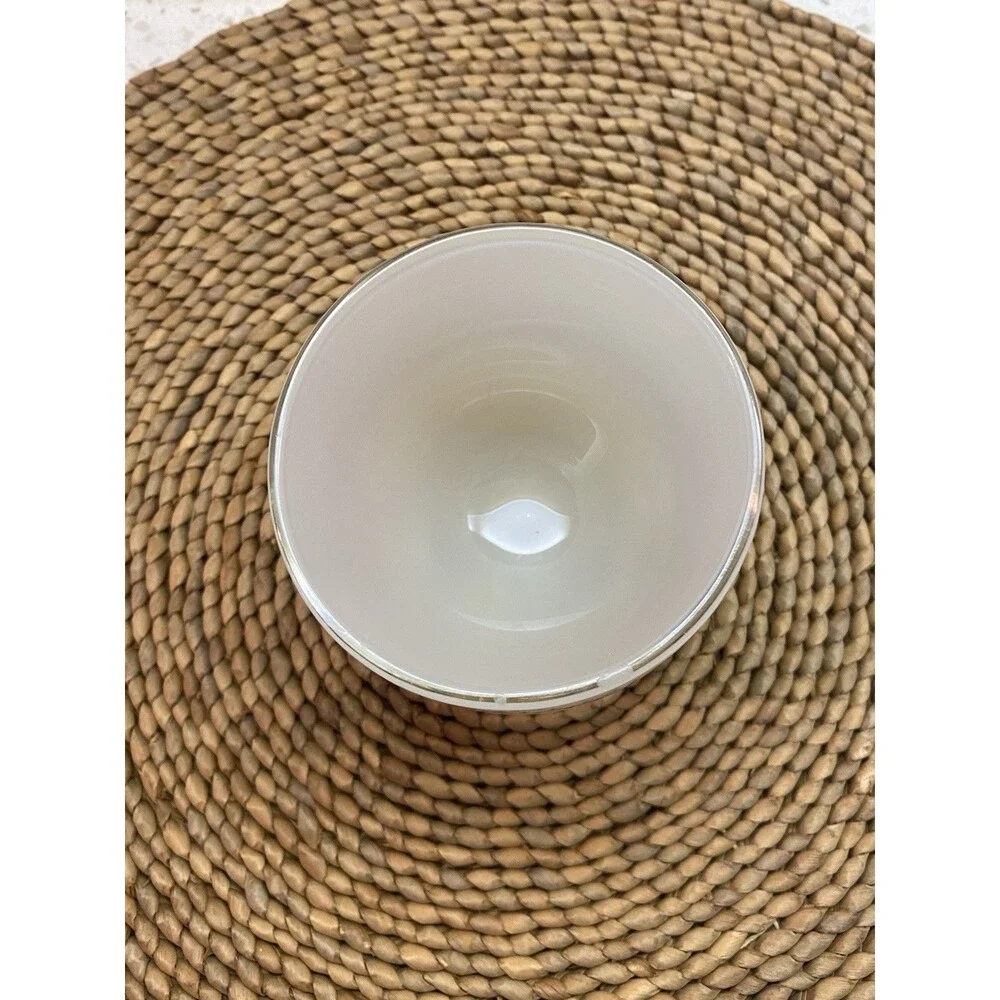 Glassybaby White Frosted Glass Clear Base Solid Round 4 in Dia 3 in Tall